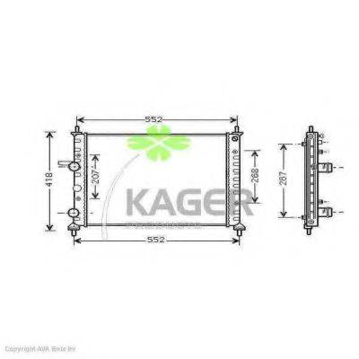 KAGER 310439 Радіатор, охолодження двигуна