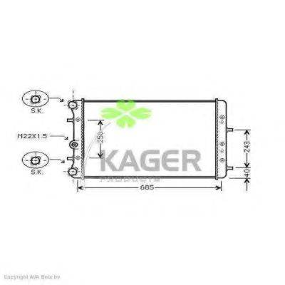 KAGER 310996 Радіатор, охолодження двигуна