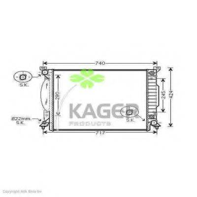 KAGER 311628 Радіатор, охолодження двигуна