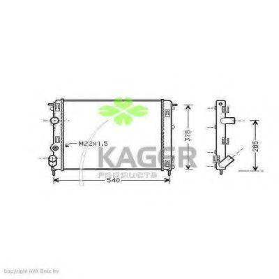 KAGER 312002 Радіатор, охолодження двигуна
