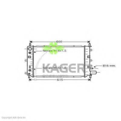 KAGER 312216 Радіатор, охолодження двигуна