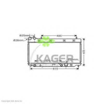 KAGER 312418 Радіатор, охолодження двигуна