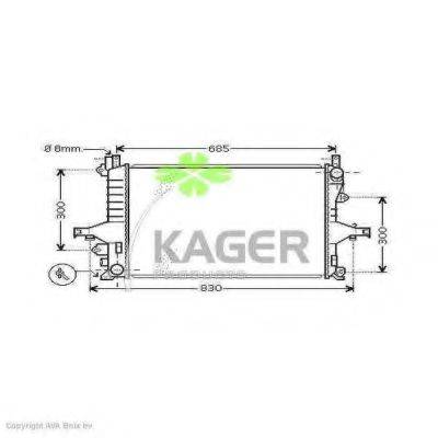 KAGER 313106 Радіатор, охолодження двигуна