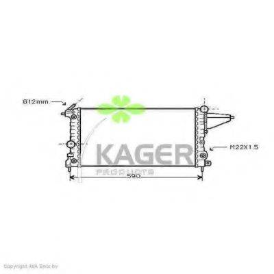 KAGER 313466 Радіатор, охолодження двигуна