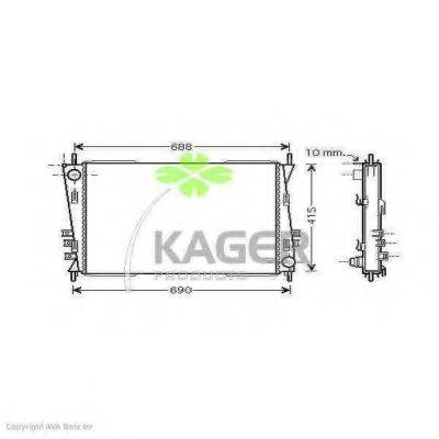 KAGER 313582 Радіатор, охолодження двигуна