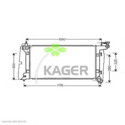 KAGER 313645 Радіатор, охолодження двигуна