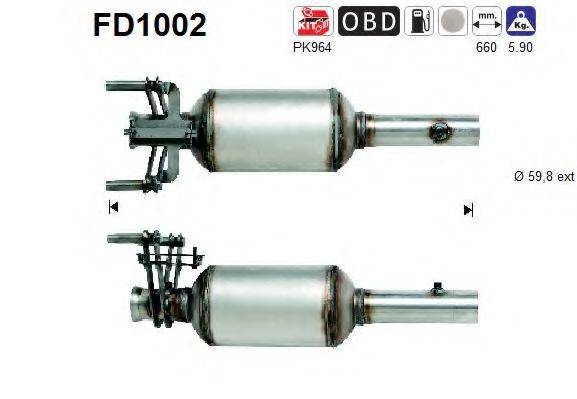 AS FD1002 Саджовий/частковий фільтр, система вихлопу ОГ
