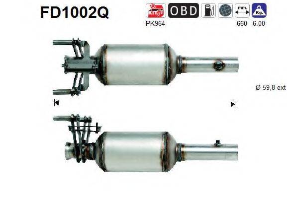 AS FD1002Q Саджовий/частковий фільтр, система вихлопу ОГ