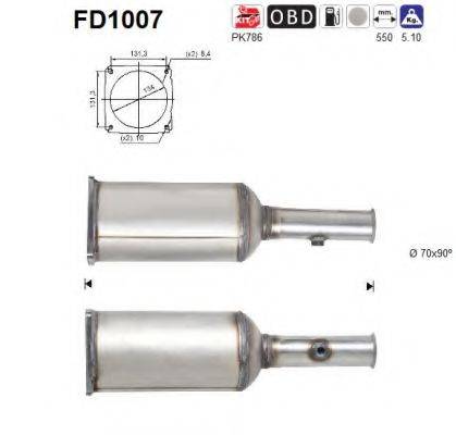 AS FD1007 Саджовий/частковий фільтр, система вихлопу ОГ