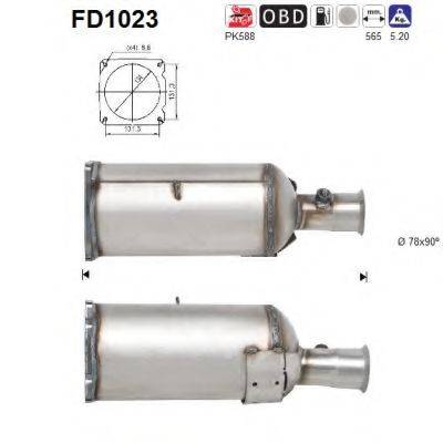 AS FD1023 Саджовий/частковий фільтр, система вихлопу ОГ