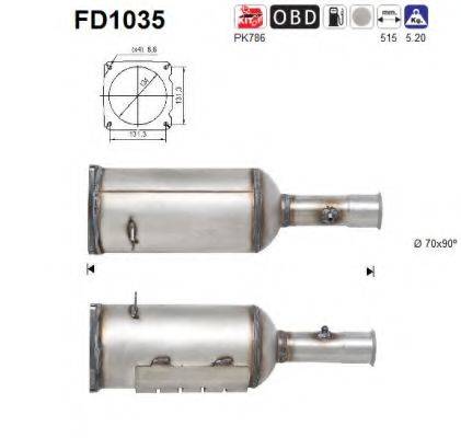 AS FD1035 Саджовий/частковий фільтр, система вихлопу ОГ