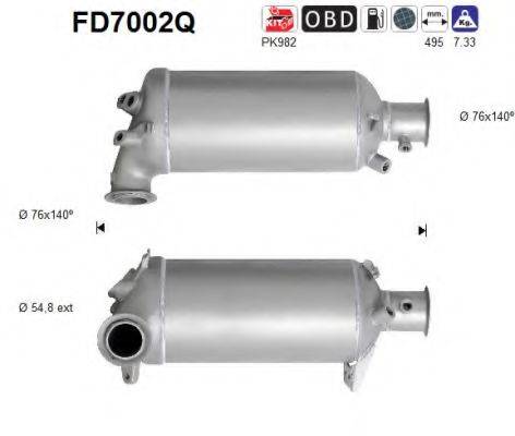 AS FD7002Q Саджовий/частковий фільтр, система вихлопу ОГ
