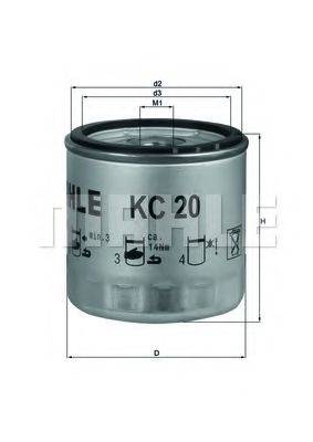 MAHLE ORIGINAL KC20 Паливний фільтр