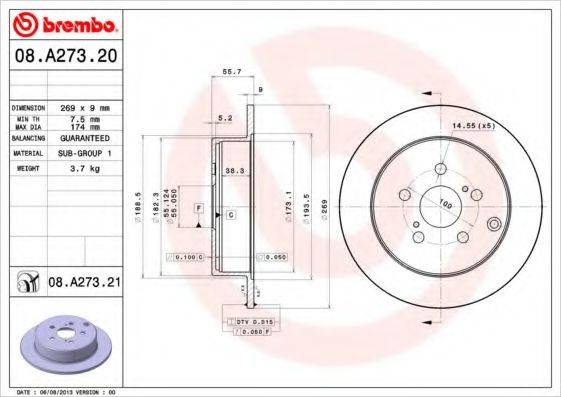 BRECO BS6039 гальмівний диск