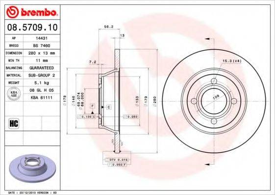 BRECO BS7460 гальмівний диск