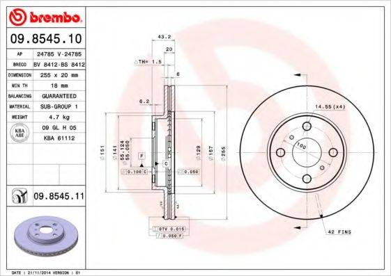 BRECO BS8412 гальмівний диск
