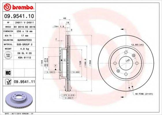 BRECO BS8516 гальмівний диск