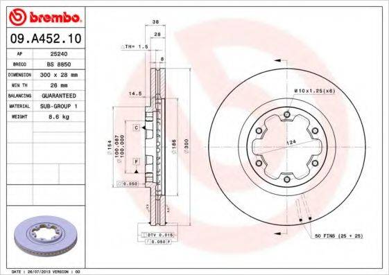 BRECO BS8850 гальмівний диск