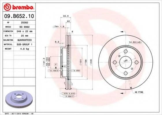 BRECO BS8992 гальмівний диск