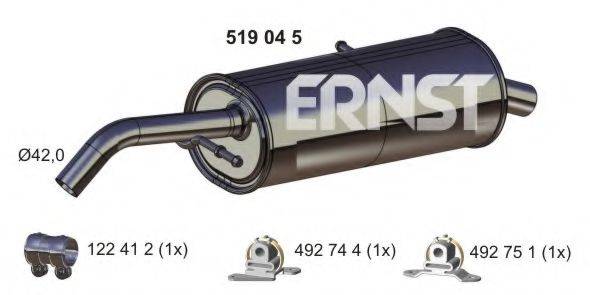 ERNST 519045 Глушник вихлопних газів кінцевий