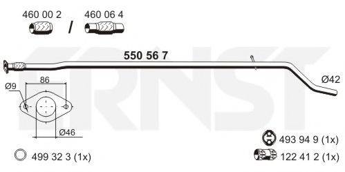 ERNST 550567 Труба вихлопного газу