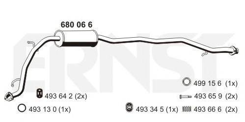 ERNST 680066 Середній глушник вихлопних газів