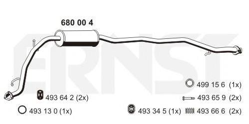 ERNST 680004 Середній глушник вихлопних газів