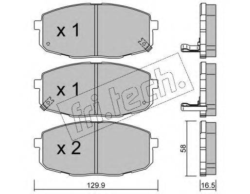 FRI.TECH. 23988 Комплект гальмівних колодок, дискове гальмо