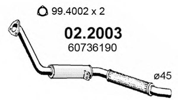 ASSO 022003 Передглушувач вихлопних газів