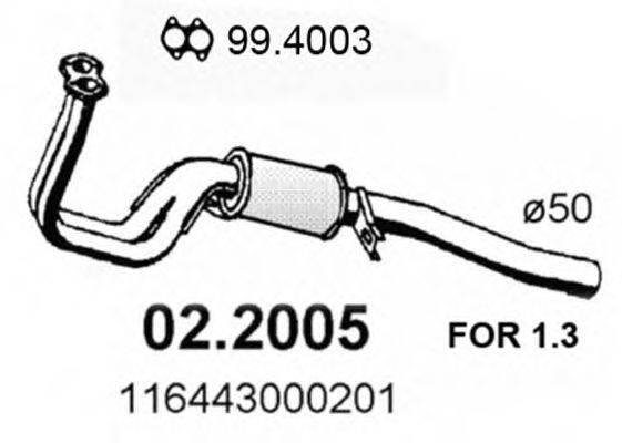 ASSO 022005 Передглушувач вихлопних газів