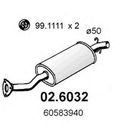 ASSO 026032 Середній глушник вихлопних газів