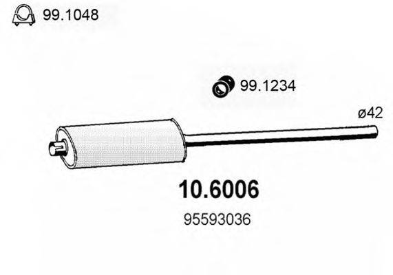 ASSO 106006 Середній глушник вихлопних газів