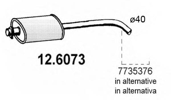 ASSO 126073 Середній глушник вихлопних газів