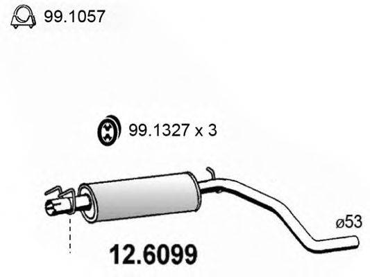 ASSO 126099 Середній глушник вихлопних газів