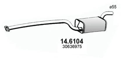 MAZDA 1364100 Середній глушник вихлопних газів