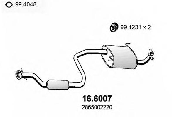 ASSO 166007 Середній глушник вихлопних газів