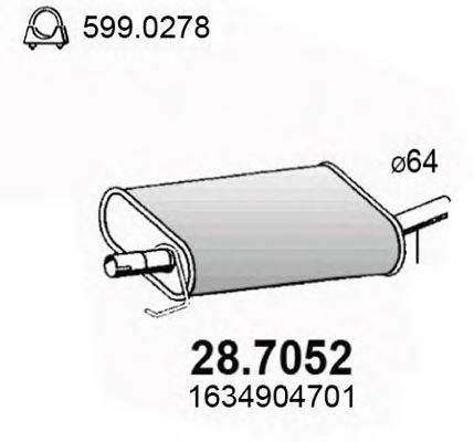 ASSO 287052 Глушник вихлопних газів кінцевий