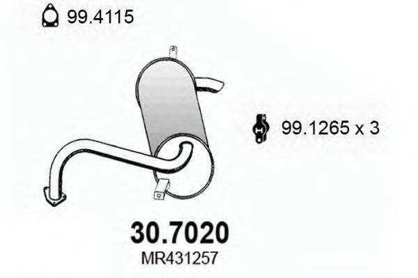 ASSO 307020 Глушник вихлопних газів кінцевий