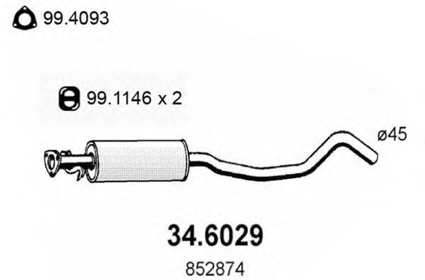 ASSO 346029 Середній глушник вихлопних газів