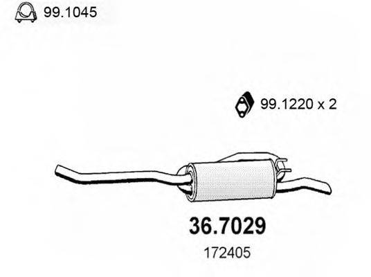 ASSO 367029 Глушник вихлопних газів кінцевий