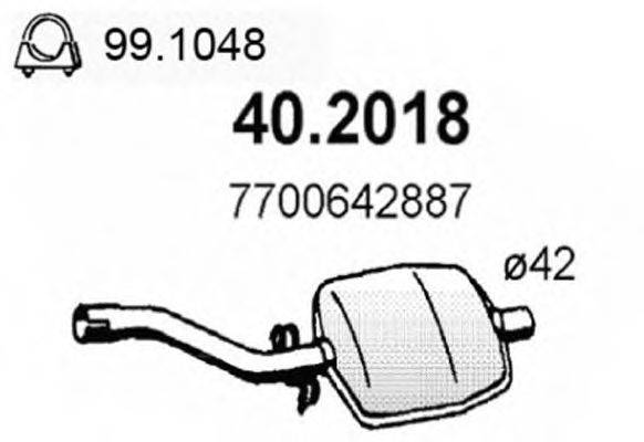 ASSO 402018 Передглушувач вихлопних газів