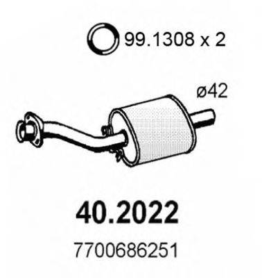 ASSO 402022 Передглушувач вихлопних газів