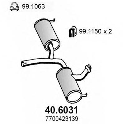 ASSO 406031 Середній глушник вихлопних газів