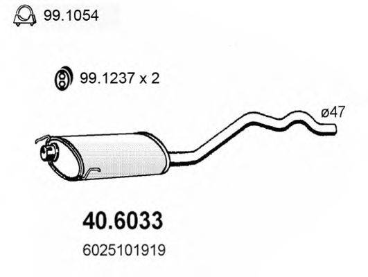 ASSO 406033 Середній глушник вихлопних газів