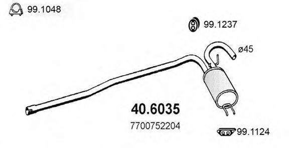 ASSO 406035 Середній глушник вихлопних газів