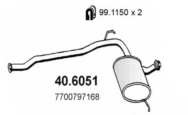 ASSO 406051 Середній глушник вихлопних газів