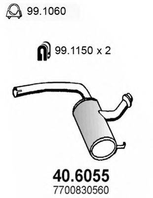ASSO 406055 Середній глушник вихлопних газів