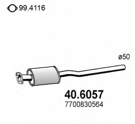 ASSO 406057 Середній глушник вихлопних газів