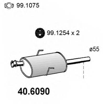 ASSO 406090 Середній глушник вихлопних газів