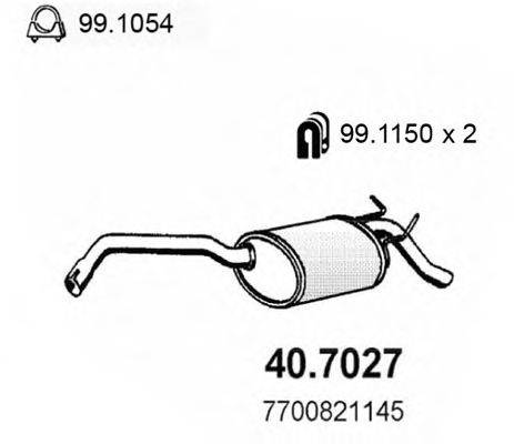 ASSO 407027 Глушник вихлопних газів кінцевий
